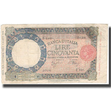 Banknot, Włochy, 50 Lire, 1933, 1940, KM:54b, VG(8-10)