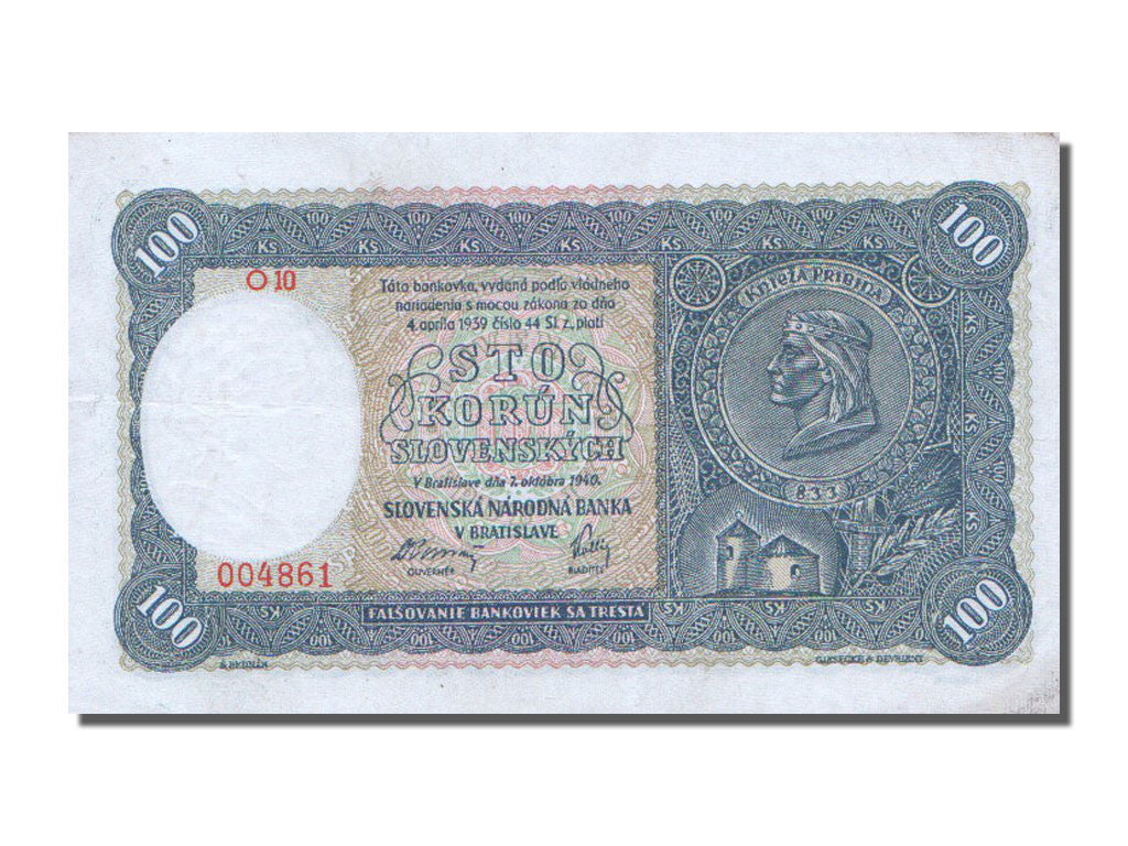 Slovaquie, 100 Korun type 1940-44
