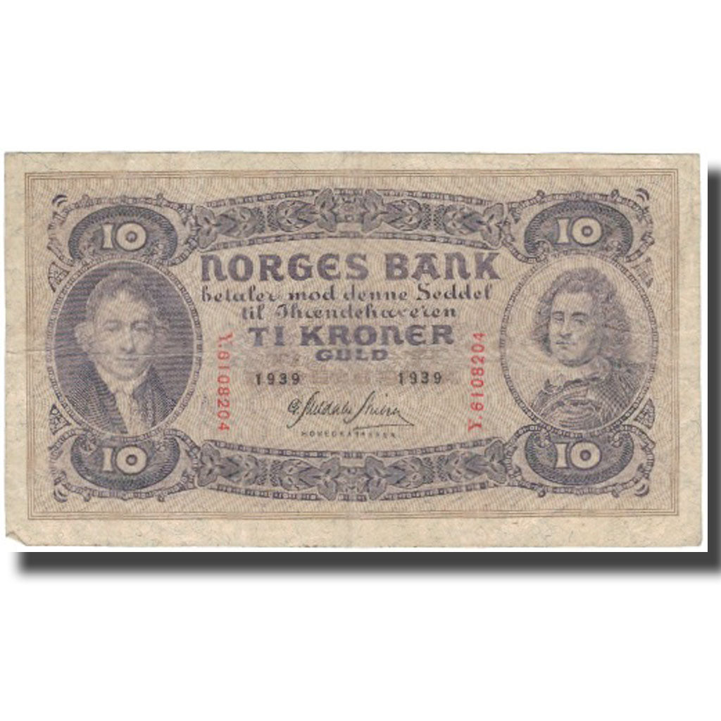 Banknote, Norway, 10 Kroner, 1939, 1939, KM:8c, EF(40-45)