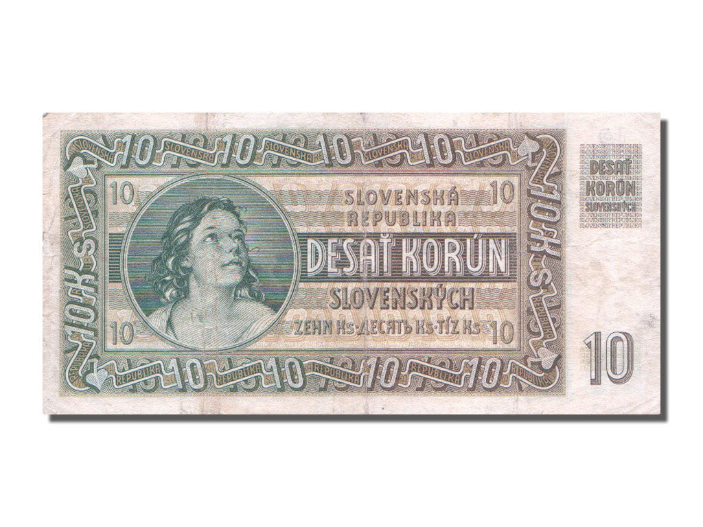 Slovakia, 10 Korun, 1939, KM #4a, 1939-09-15, VF(20-25), Gh.13