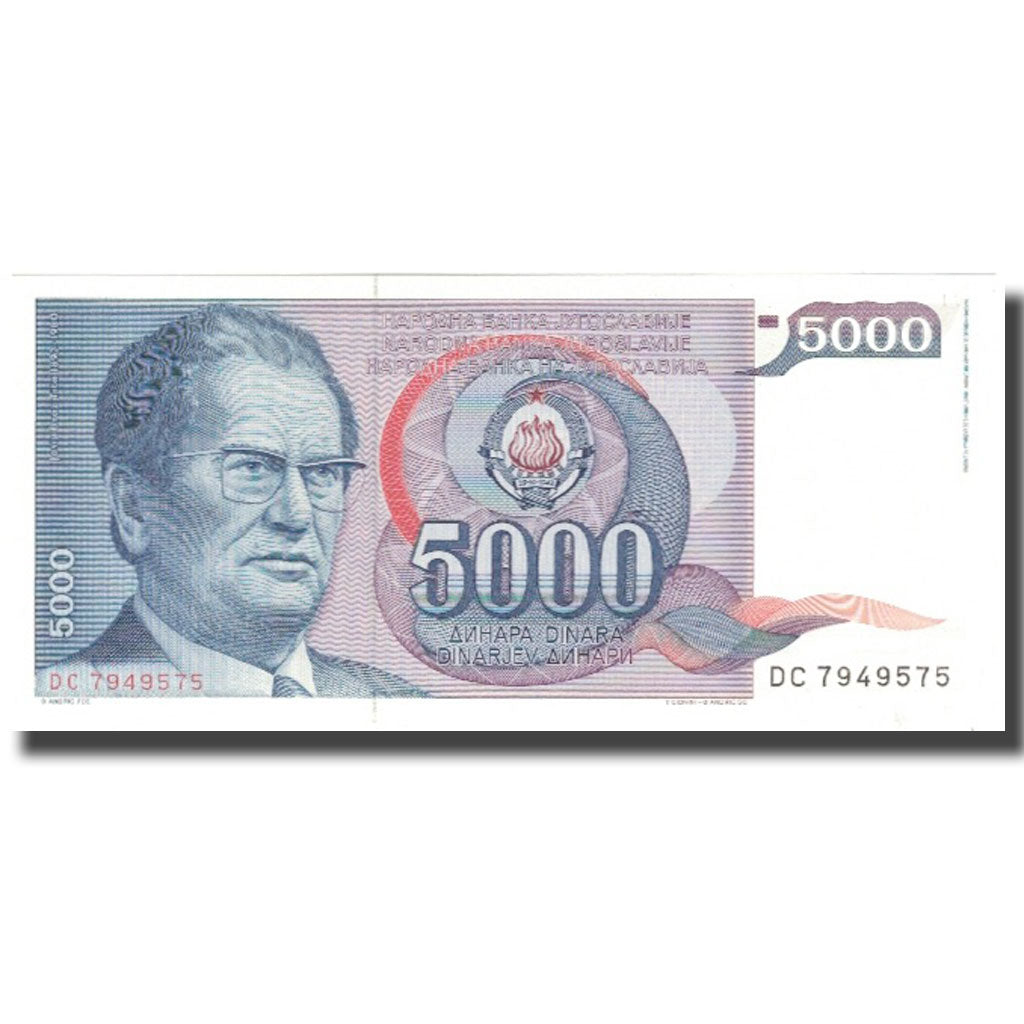 Banknote, Yugoslavia, 5000 Dinara, 1985, 1985-05-01, KM:93a, UNC(65-70)