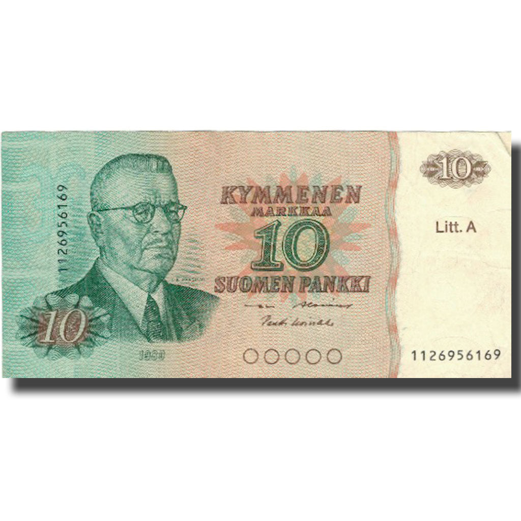 Banknote, Finland, 10 Markkaa, 1980, 1980, KM:112a, VF(20-25)
