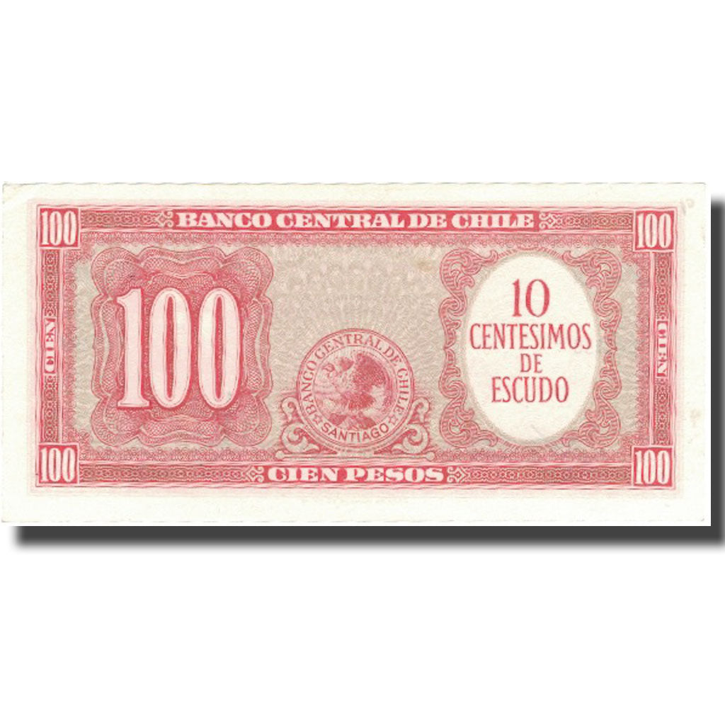 Billet, Chile, 10 Centesimos on 100 Pesos, UNDATED (1960-1961), KM:127a, SUP+
