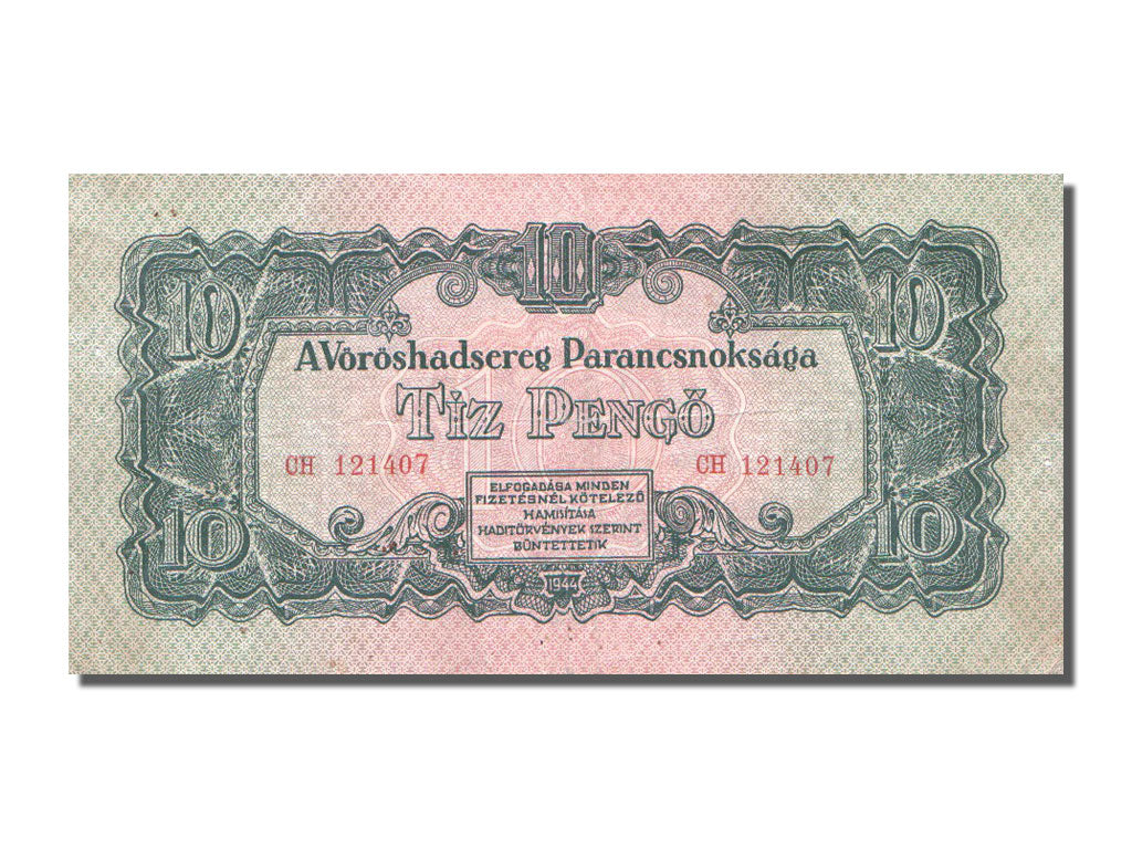 Hungary, 10 Pengö, 1944, KM #M5, AU(55-58), CH.121407