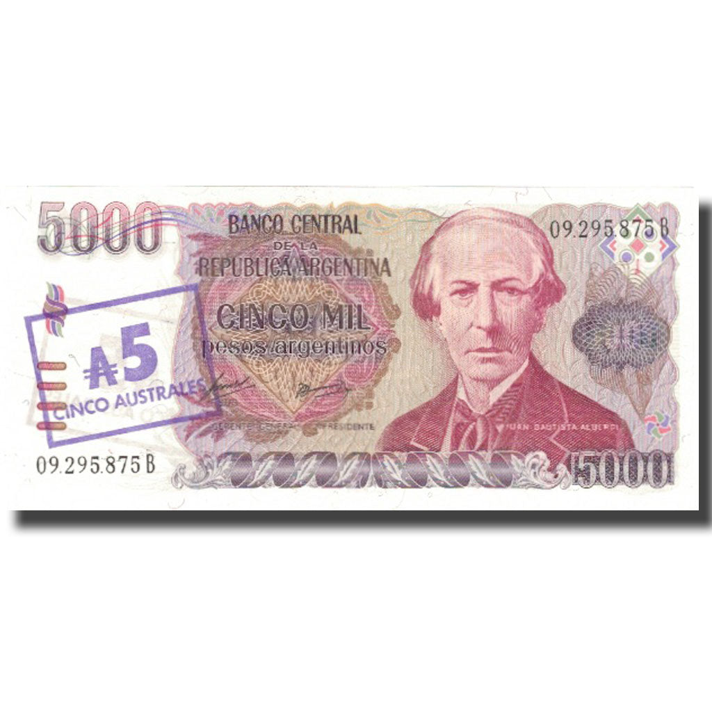 Banknote, Argentina, 5 Australes, Undated (1985), KM:321, UNC(65-70)