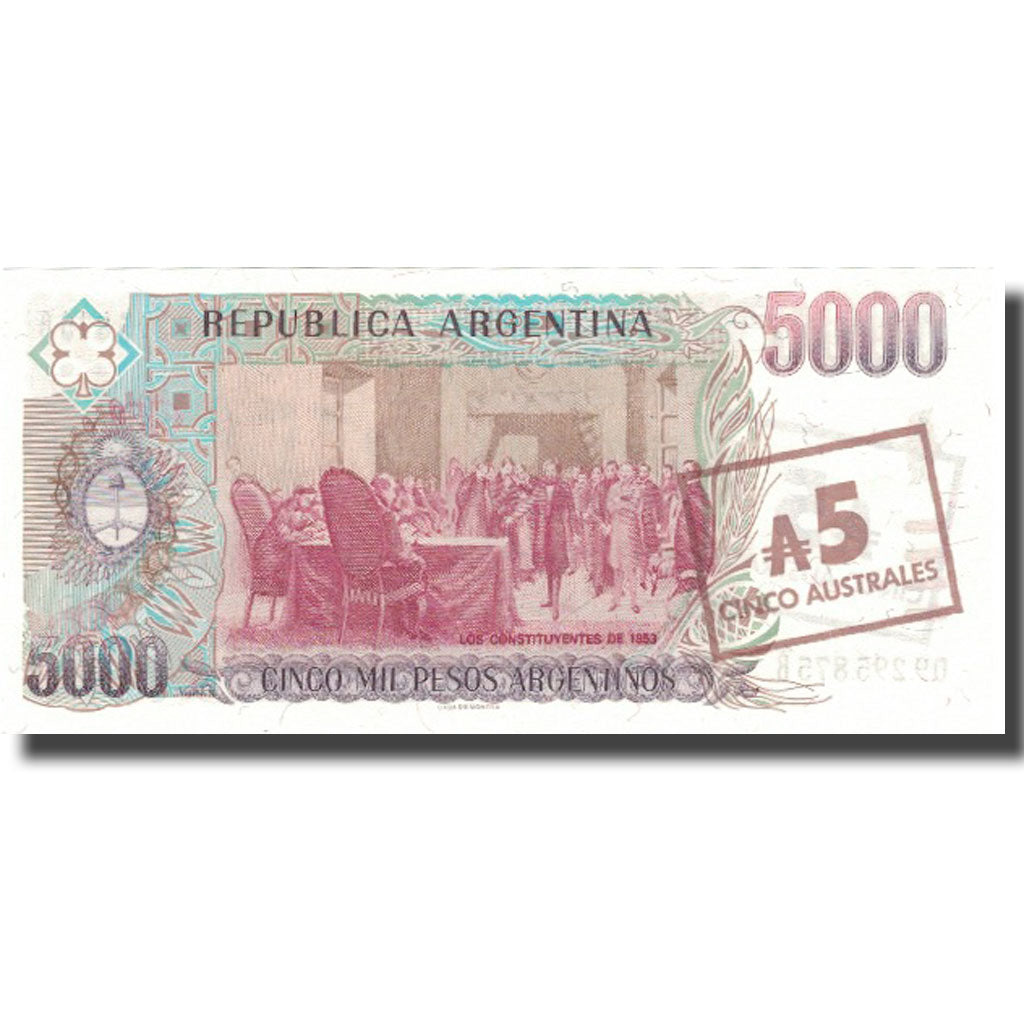 Banknote, Argentina, 5 Australes, Undated (1985), KM:321, UNC(65-70)