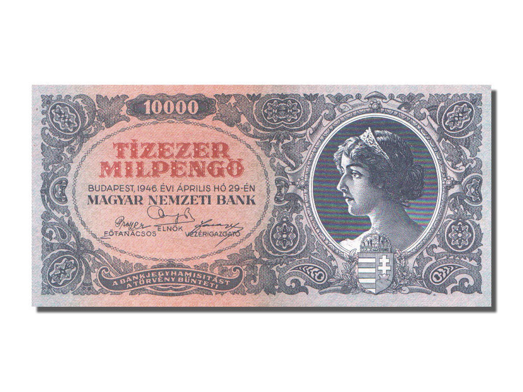 Hungary, 10,000 Milpengö, 1946, KM #126, 1946-04-29, UNC(65-70), A.005
