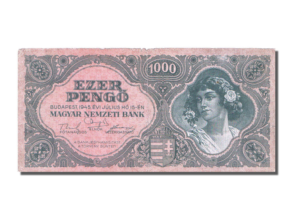 Hungary, 1000 Pengö, 1945, KM #118a, 1945-07-15, EF(40-45), F.188