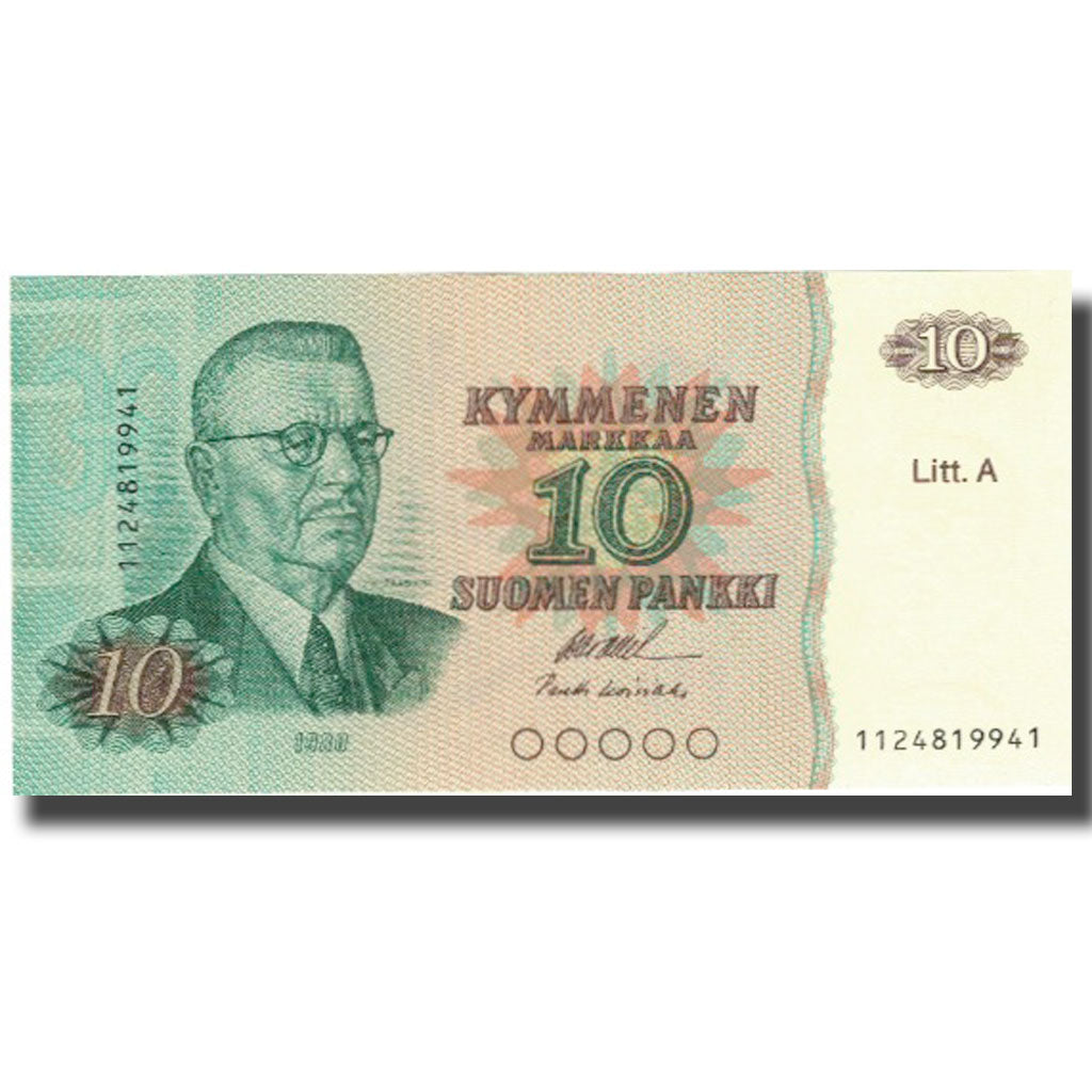 Banknote, Finland, 10 Markkaa, 1980, 1980, KM:104a, AU(55-58)