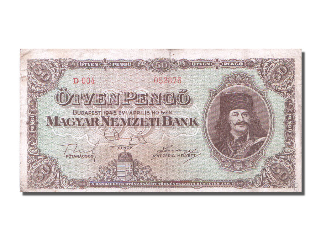 Hongrie, 50 Pengö type 1940-45