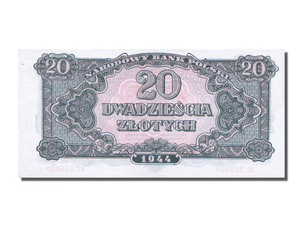 Poland, 20 Zlotych, 1944, KM #112, UNC(63), KC.255339