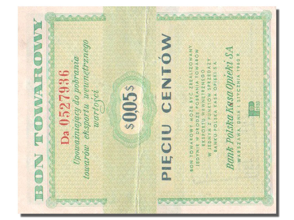 Poland, 5 Cents, 1960, KM #FX12, AU(55-58), Da.0527936
