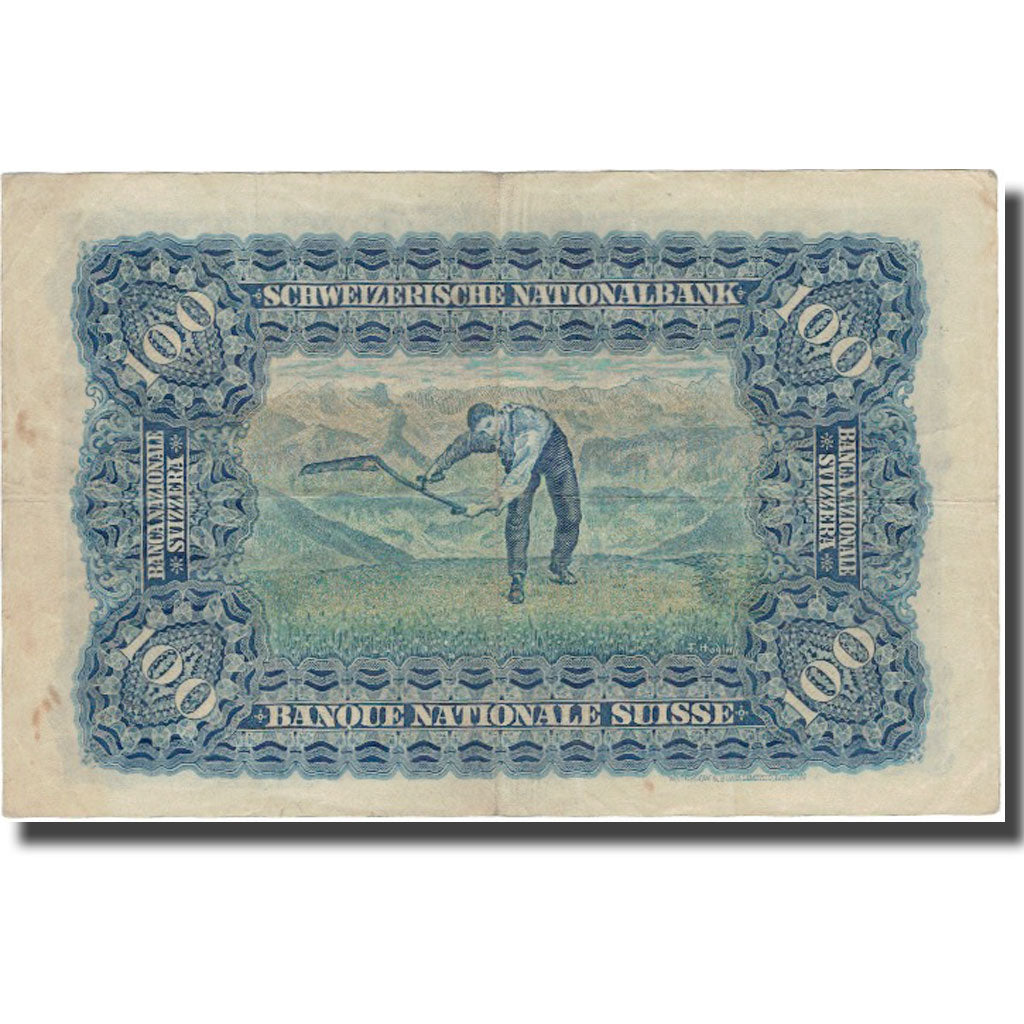 Banknote, Switzerland, 100 Franken, 1943, 1943-10-07, KM:35p, VF(30-35)