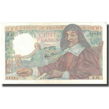 França, 100 Francs, Descartes, 1943, 1943-01-07, UNC(60-62), Fayette:VF27.3