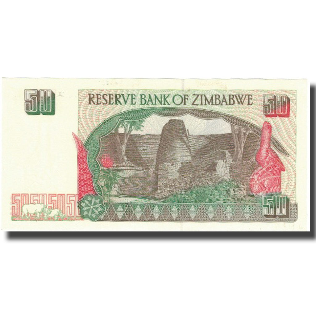Nota, Zimbabué, 50 Dollars, 1994, 1994, KM:8a, UNC(64)