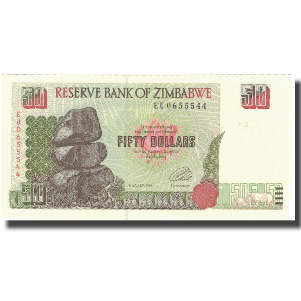 Geldschein, Simbabwe, 50 Dollars, 1994, 1994, KM:8a, UNZ-