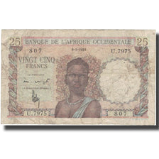 Nota, África Ocidental Francesa, 25 Francs, 1951, 1951-03-08, KM:38, VF(20-25)