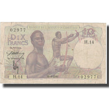 Banconote, Africa occidentale francese, 10 Francs, 1946, 1946-01-18, KM:37, MB