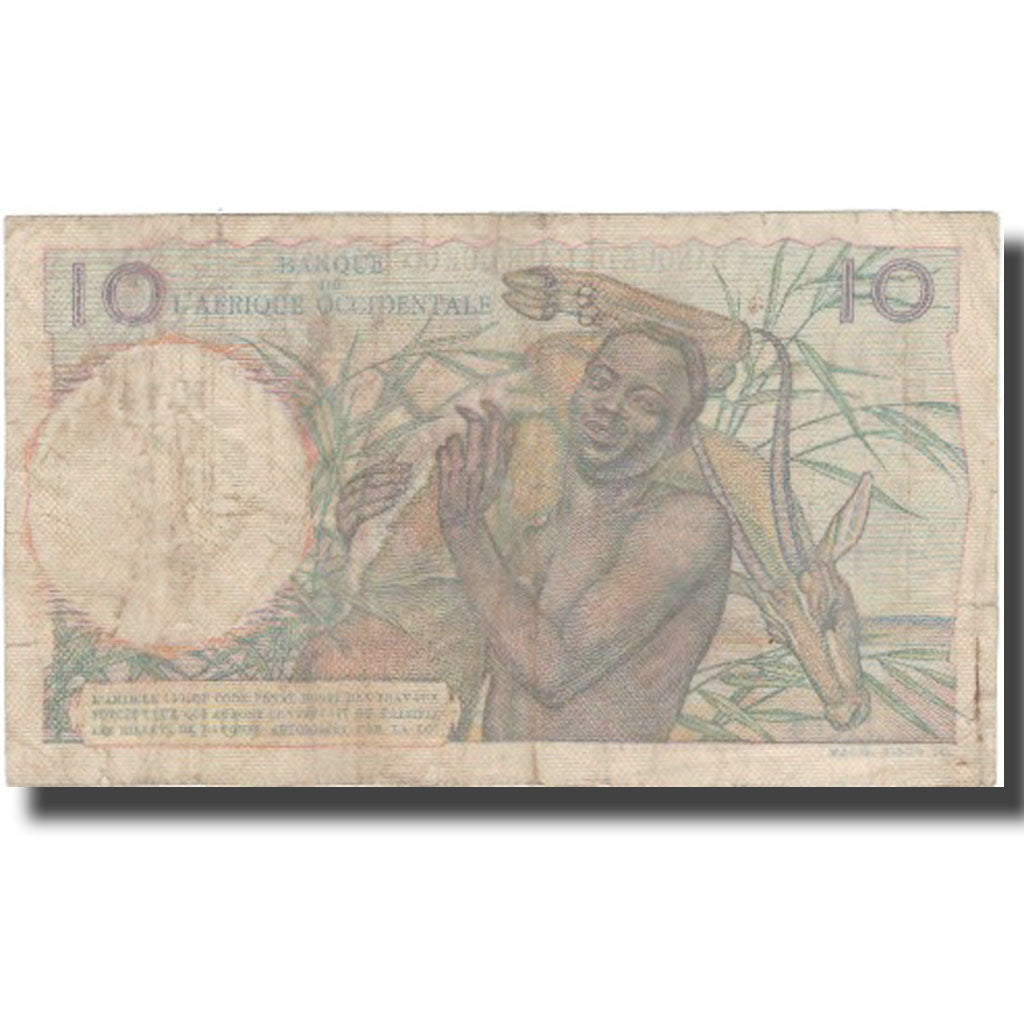 Banconote, Africa occidentale francese, 10 Francs, 1946, 1946-01-18, KM:37, MB