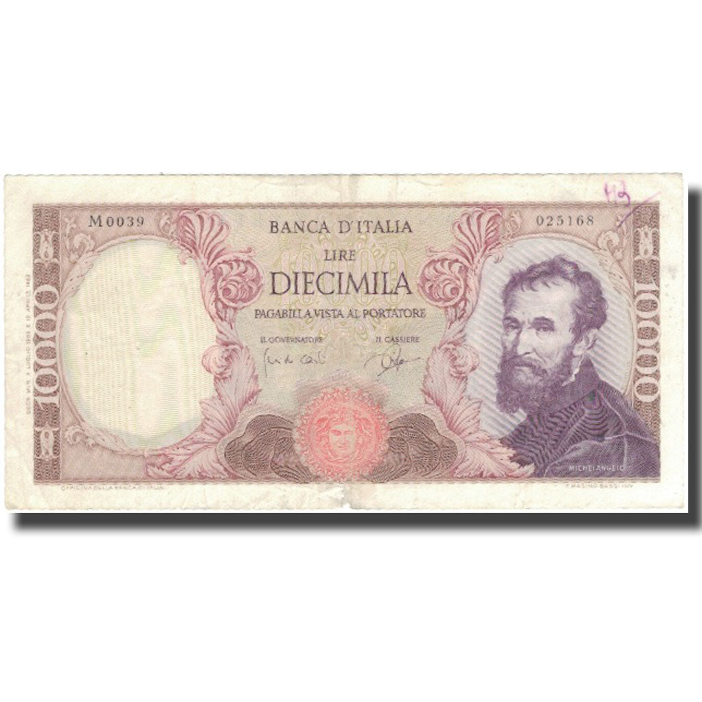 Banconote, Italia, 10,000 Lire, 1962, 1962-04-12, KM:97a, MB