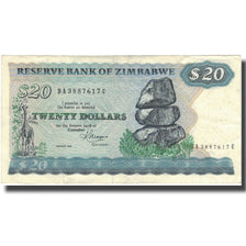 Banknote, Zimbabwe, 20 Dollars, 1983, 1983, KM:4c, AU(50-53)