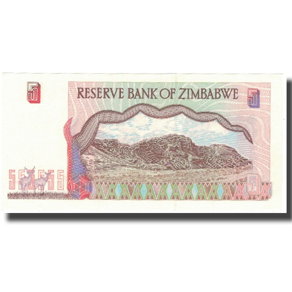 Banknote, Zimbabwe, 5 Dollars, 1997, 1997, KM:5b, UNC(60-62)