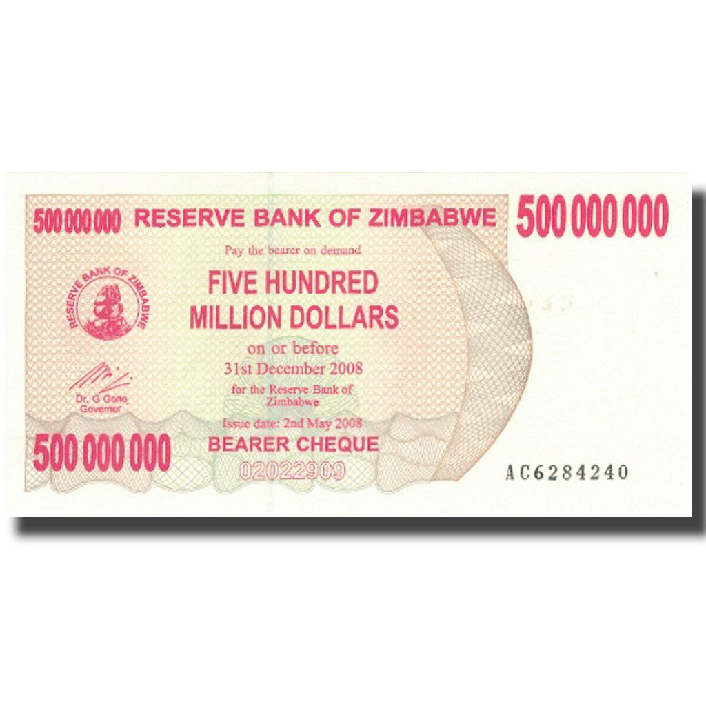 Banconote, Zimbabwe, 500 Million Dollars, 2008, 2008-05-02, KM:60, SPL+