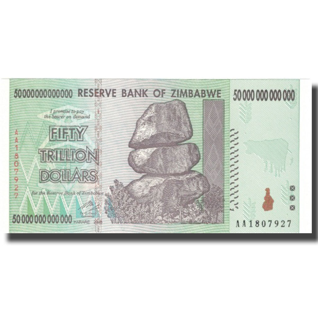 Banknote, Zimbabwe, 50 Trillion Dollars, 2008, 2008, KM:90, UNC(64)