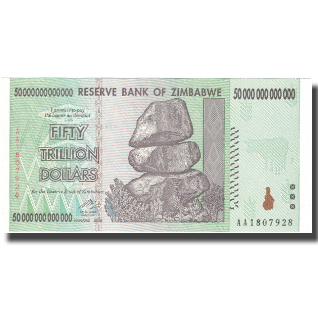 Banknote, Zimbabwe, 50 Trillion Dollars, 2008, 2008, KM:90, UNC(64)