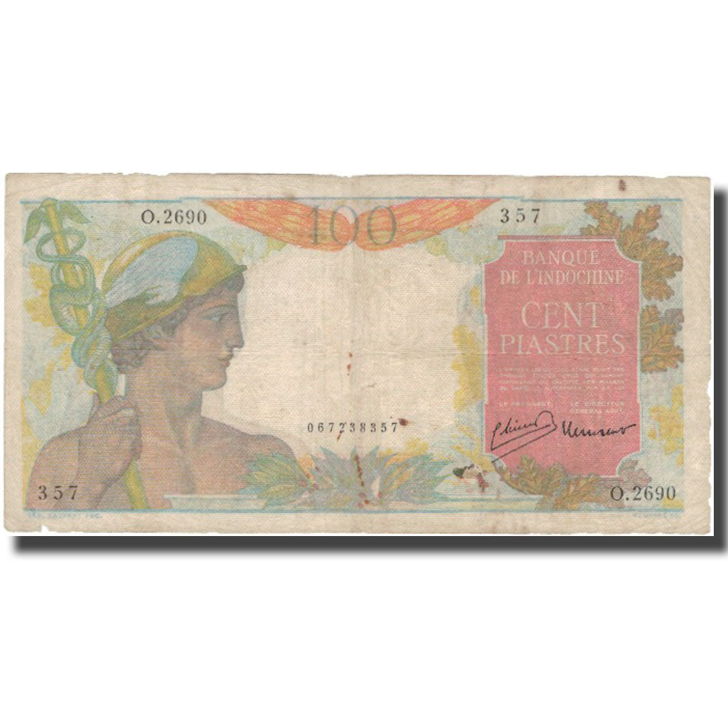 Banconote, INDOCINA FRANCESE, 100 Piastres, ND (1947-54), KM:82b, MB