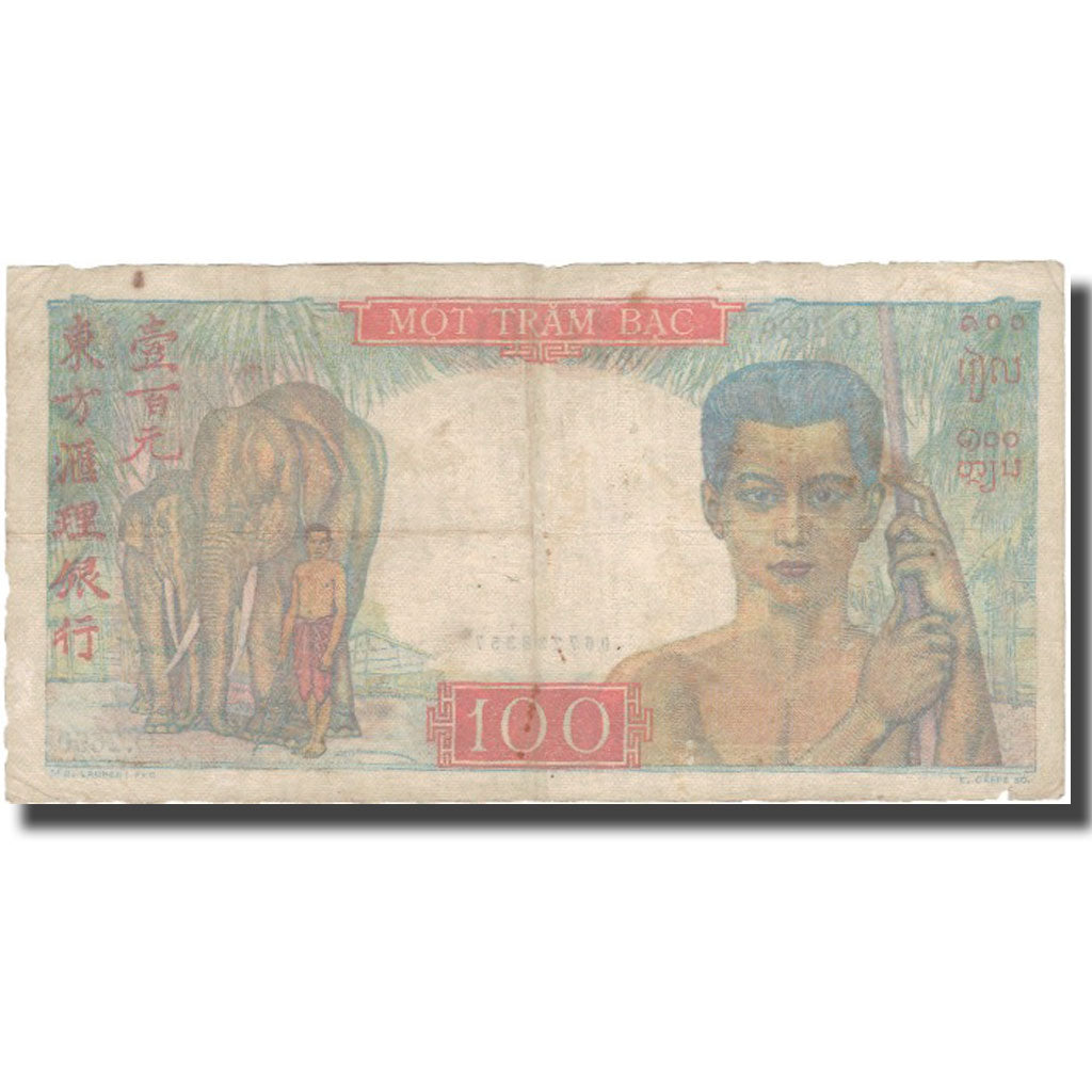 Banconote, INDOCINA FRANCESE, 100 Piastres, ND (1947-54), KM:82b, MB