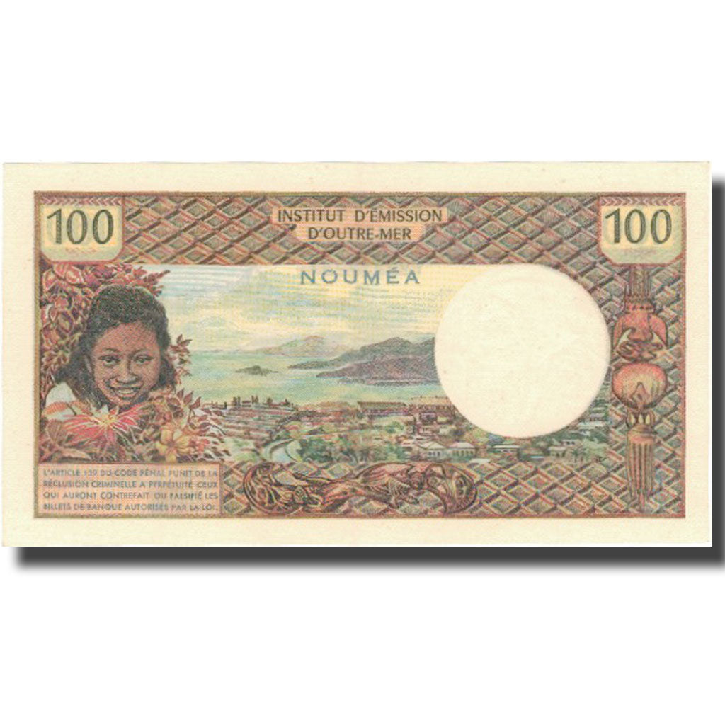 Banknote, New Caledonia, 100 Francs, KM:63a, AU(55-58)