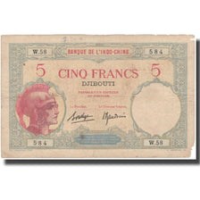 Banknote, French Somaliland, 5 Francs, KM:6b, VF(30-35)