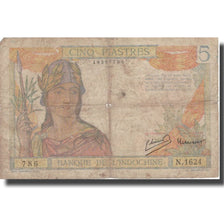 Billete, 5 Piastres, Undated (1932-1939), INDOCHINA FRANCESA, KM:55c, RC+