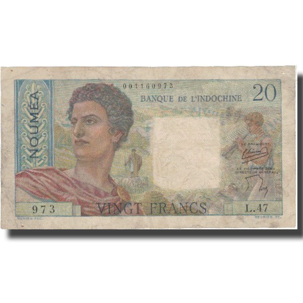 Banknote, New Caledonia, 20 Francs, 1951-1963, KM:50b, VF(30-35)