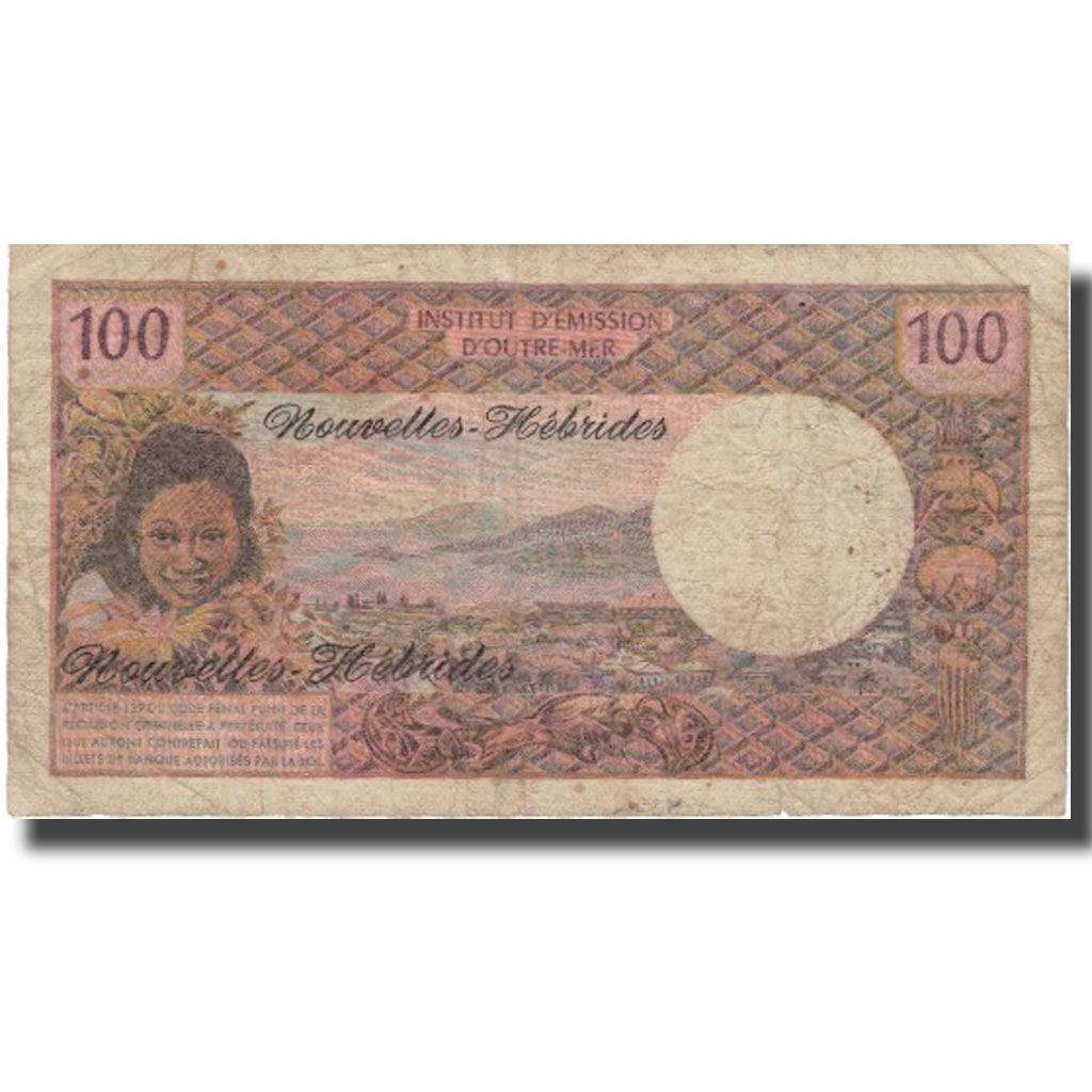 Banknote, New Hebrides, 100 Francs, Undated (1970), KM:18a, VF(20-25)