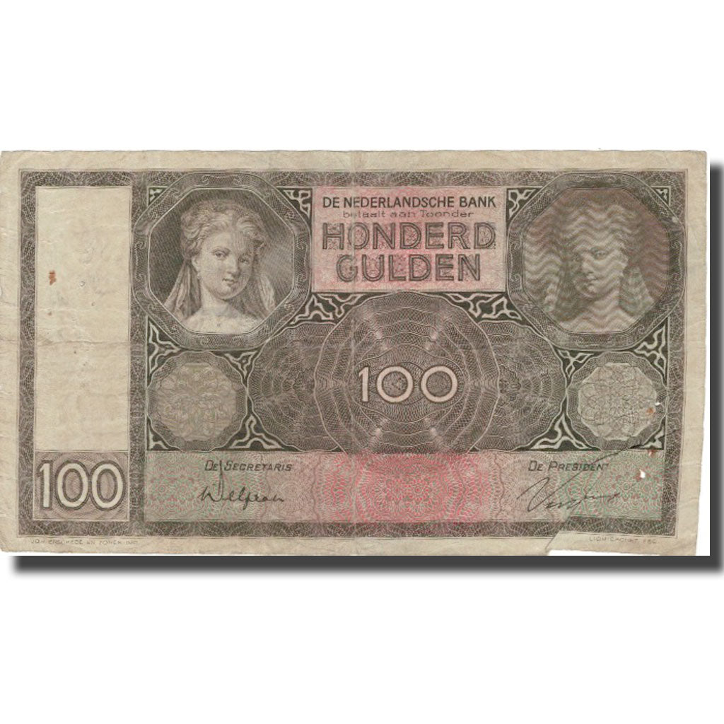 Billet, Pays-Bas, 100 Gulden, 1930, 1944, KM:51a, TB