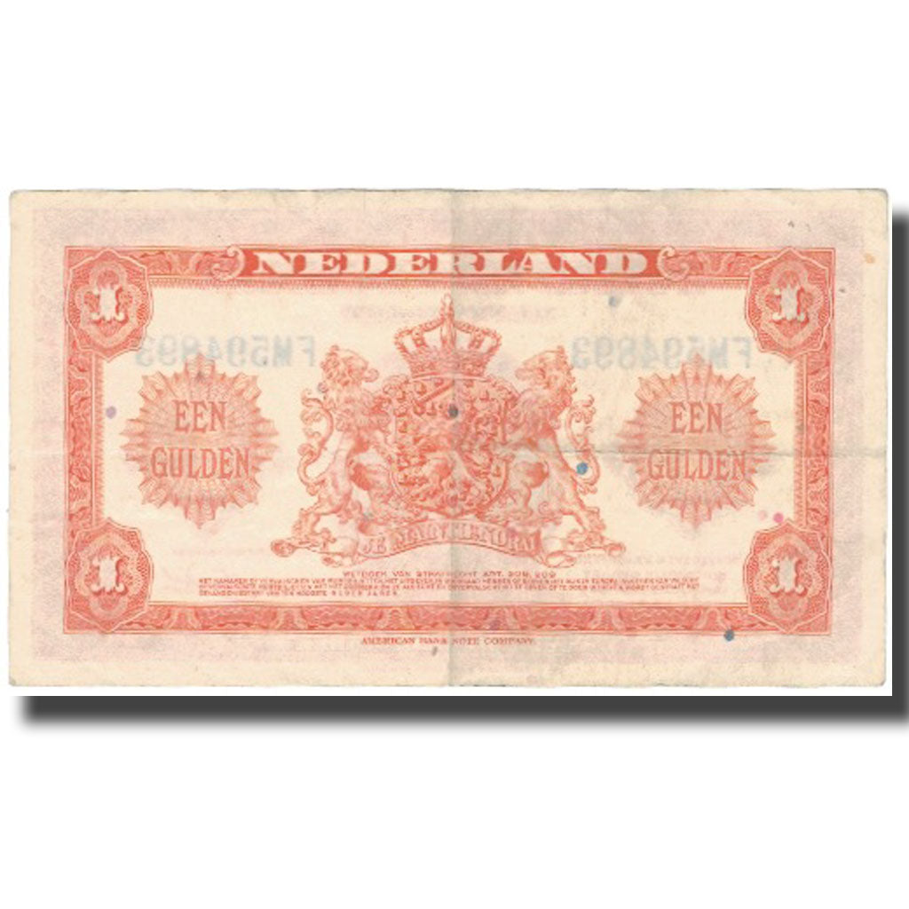 Banknote, Netherlands, 1 Gulden, 1943, 1943-02-04, KM:64a, EF(40-45)
