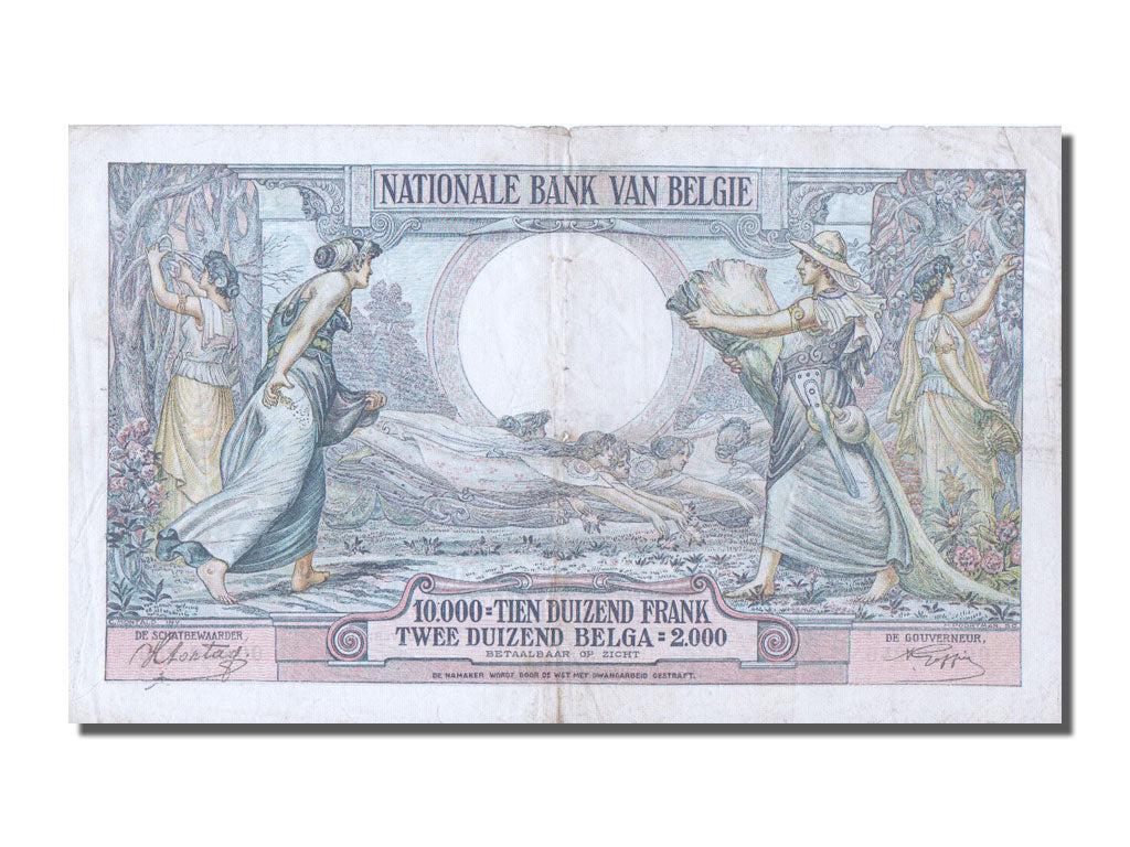 Belgium, 10,000 Francs-2000 Belgas, 1942, KM #105, 1942-08-05, VF(20-25),...