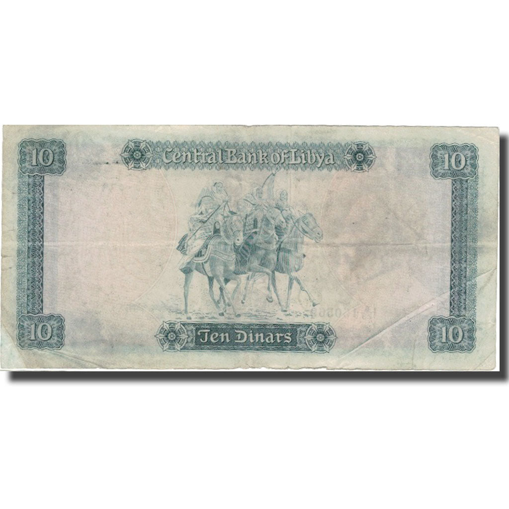 Banknote, Libya, 10 Dinars, KM:37b, VF(30-35)