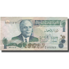 Nota, Tunísia, 1 Dinar, 1973, 1973-10-15, KM:70, AU(55-58)