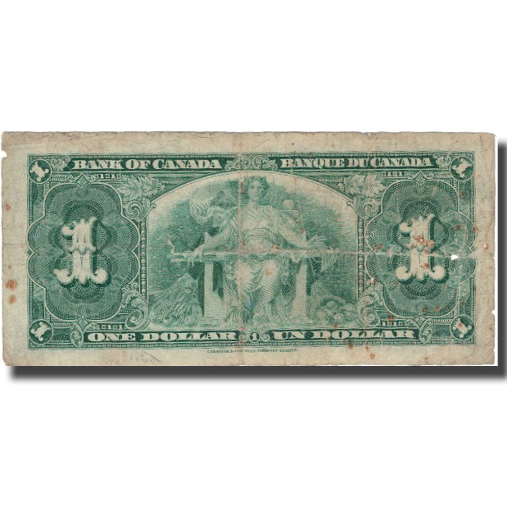 Nota, Canadá, 1 Dollar, 1937, 1937-01-02, KM:58a, F(12-15)