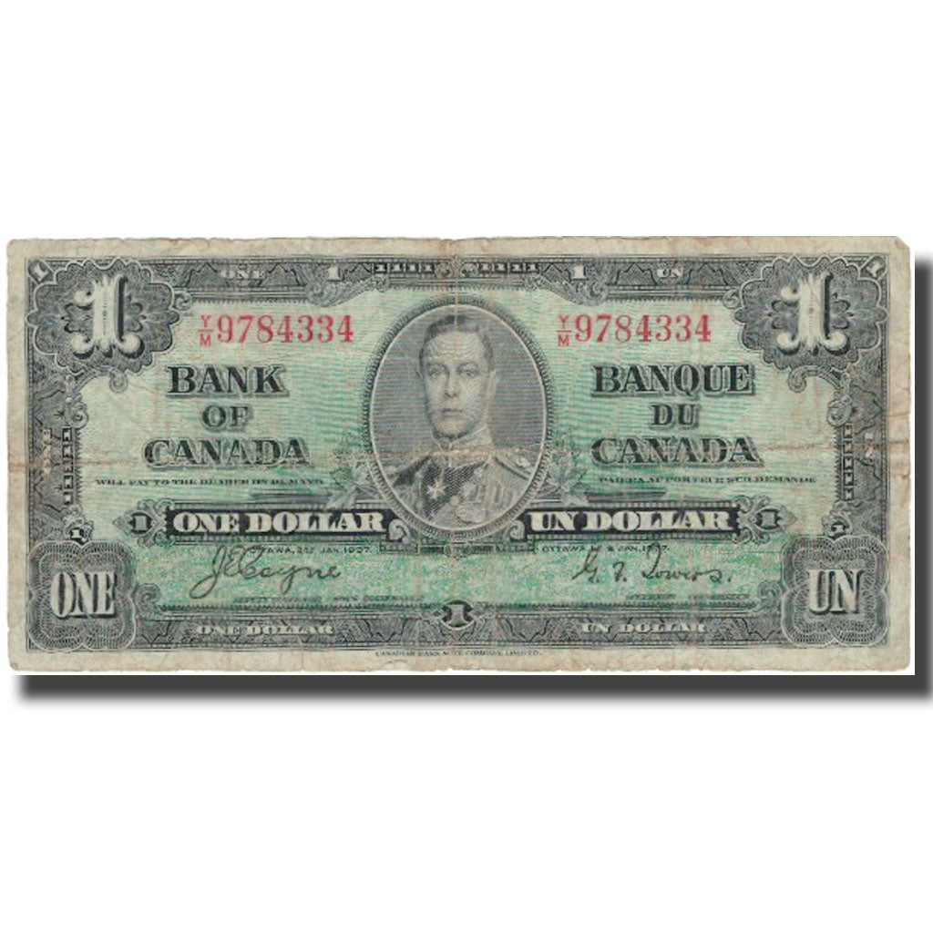 Banknote, Canada, 1 Dollar, 1937, 1937-01-02, KM:58e, F(12-15)