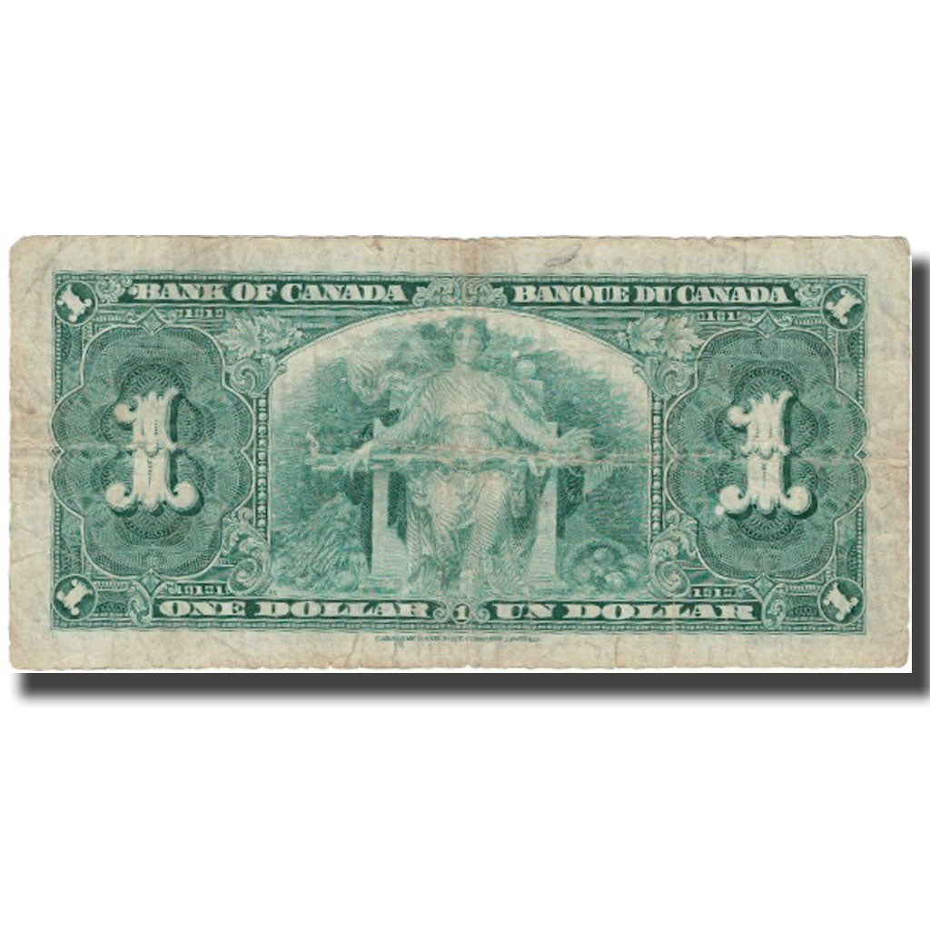 Banknote, Canada, 1 Dollar, 1937, 1937-01-02, KM:58e, F(12-15)