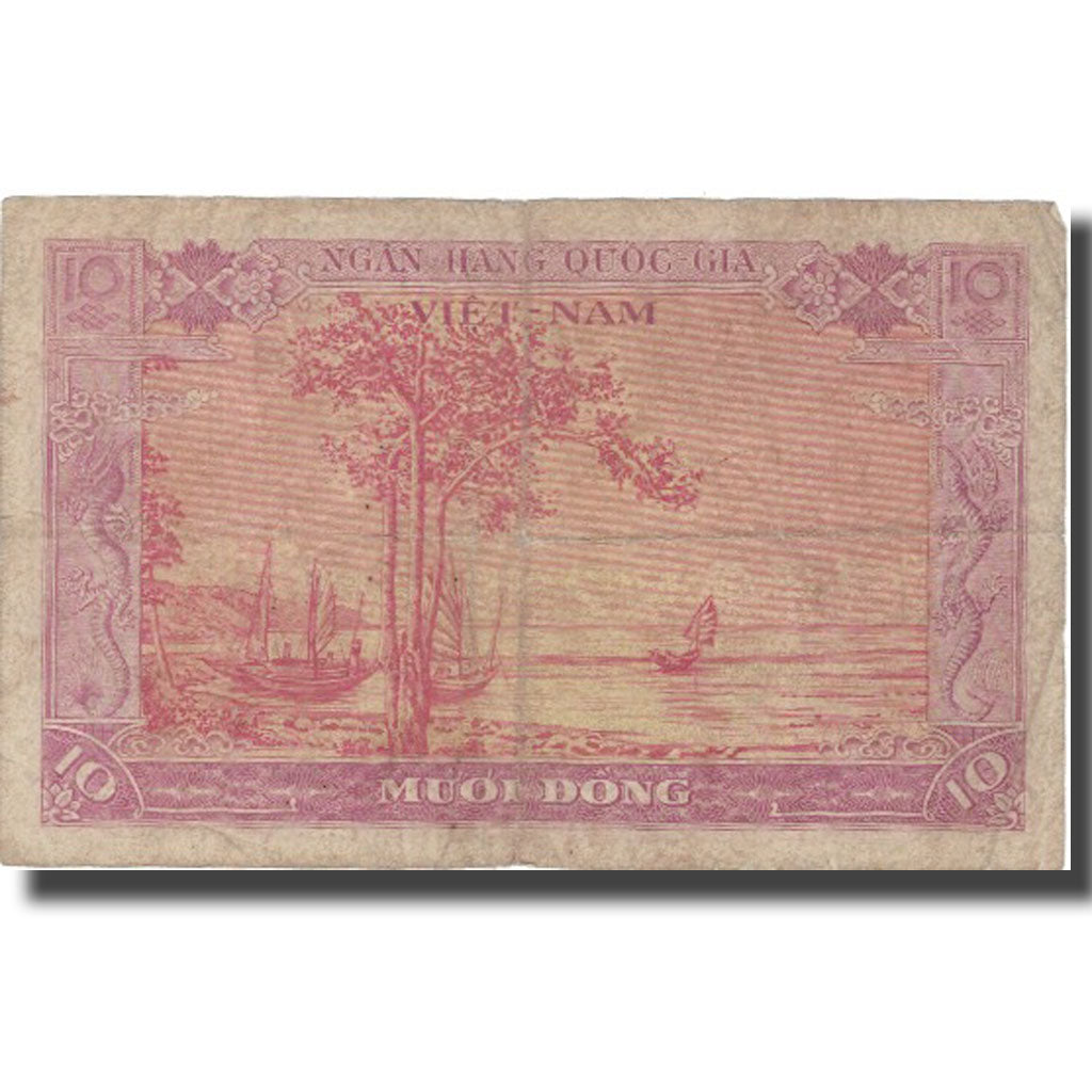 Billet, South Viet Nam, 10 D<ox>ng, Undated (1955), KM:3a, TB