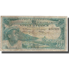 Banknote, Belgian Congo, 20 Francs, 1959, 1959-08-01, KM:31, VF(20-25)