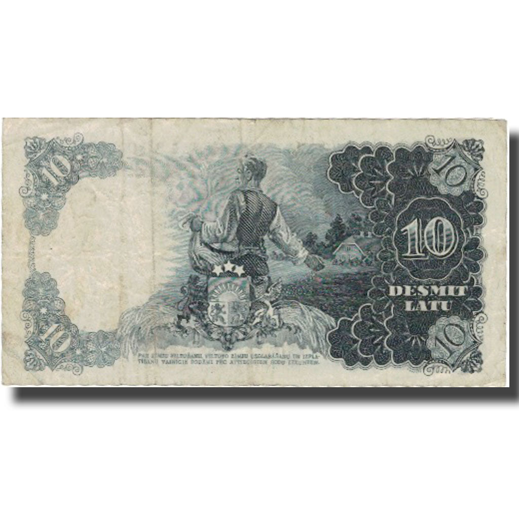 Banconote, Lettonia, 10 Latu, 1937-1939, KM:29b, MB