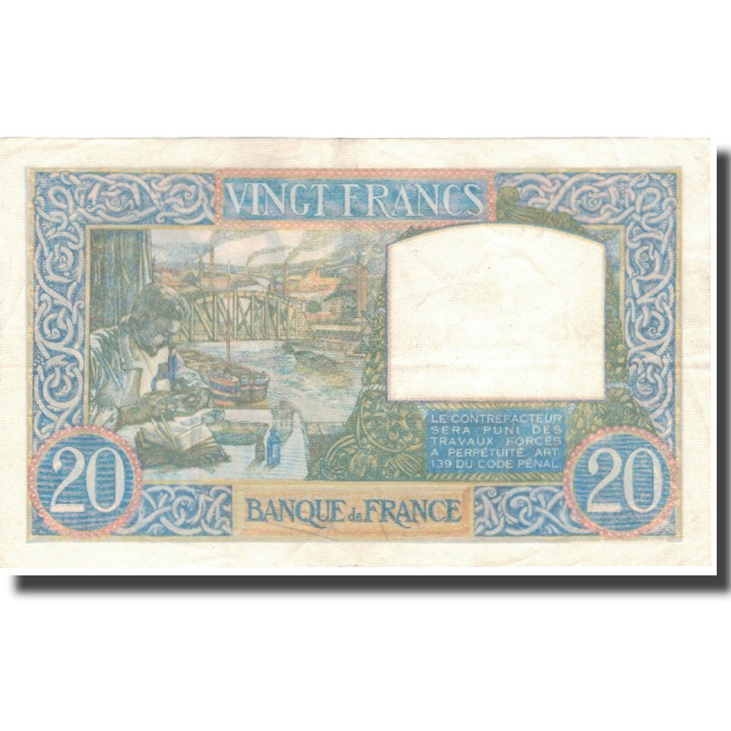Frankreich, 20 Francs, Science et Travail, 1940, 1940-06-06, SS+, Fayette:12.3