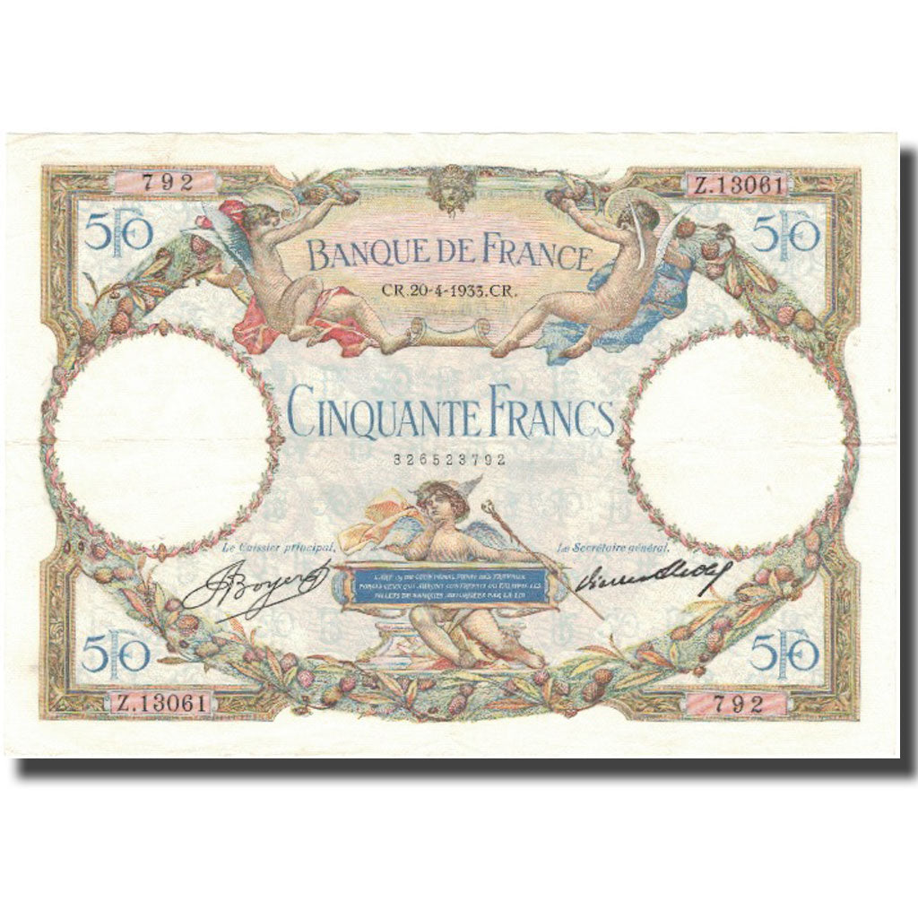 Francia, 50 Francs, Luc Olivier Merson, 1933, 1933-04-20, SPL-, Fayette:16.4