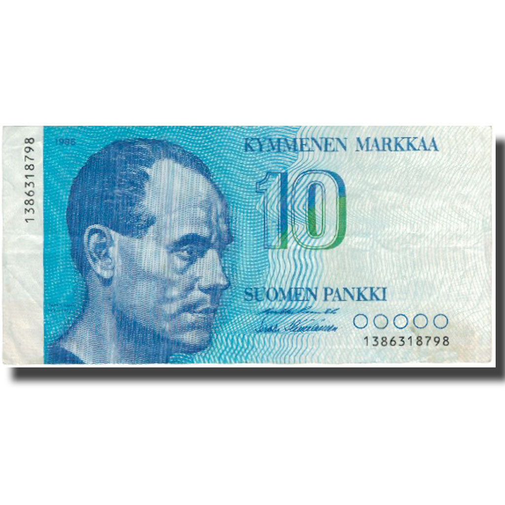 Banconote, Finlandia, 10 Markkaa, 1986, 1986, KM:113a, MB+